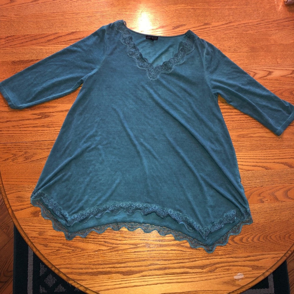 Teal tunic with lace 14/16